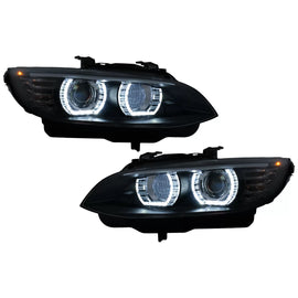 LED Angel Eyes fari anteriori per BMW Serie 3 E92 E93 (2006-2010) con xenon nero