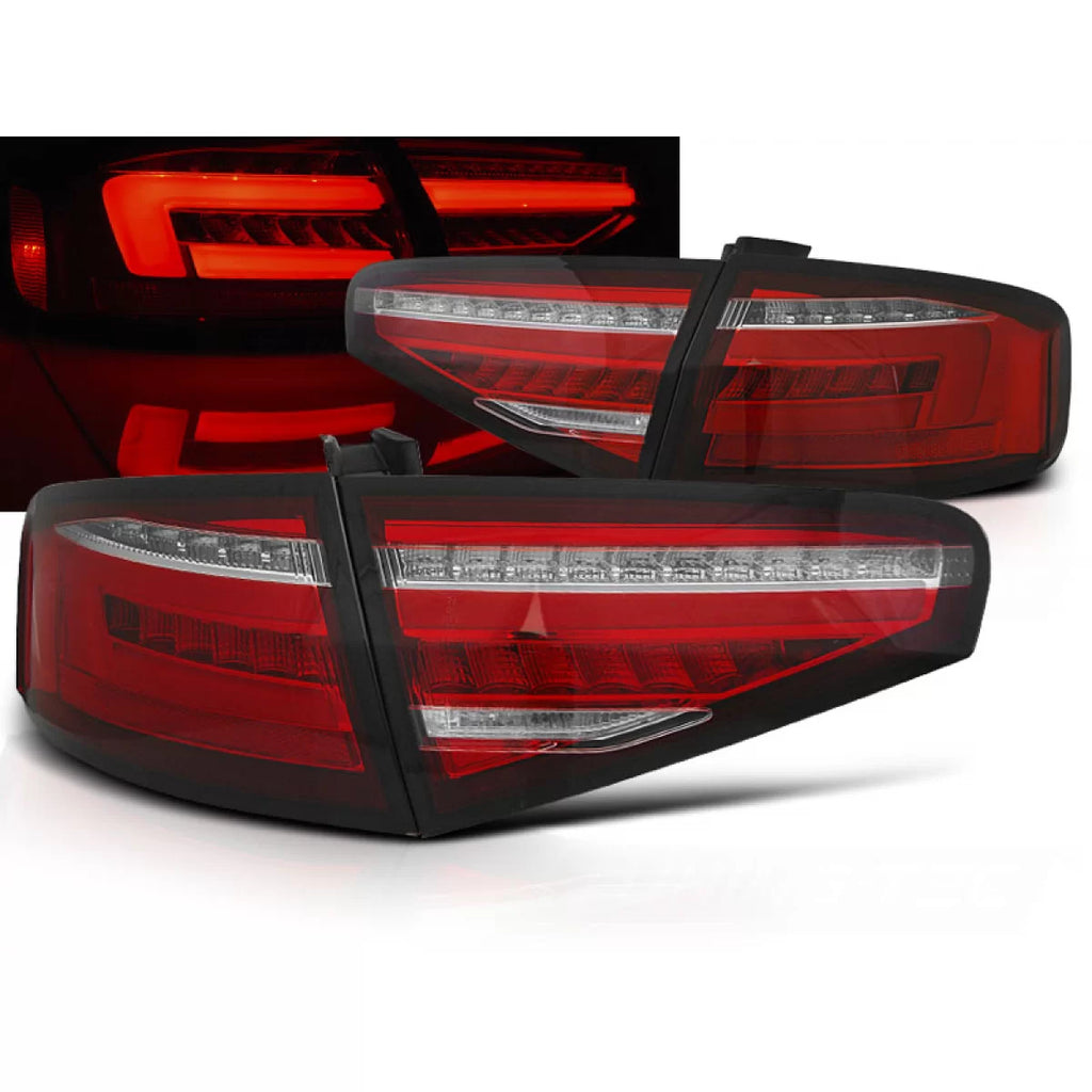 Barra LED Fanali posteriori rossi bianco SEQ compatibile AUDI A4 B8 12-15 berlina OEM LED