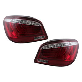 Barra LED fanali posteriori per BMW Serie 5 E60 LCI (2007-2010) rosso trasparente