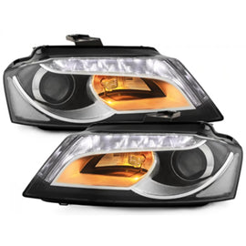 LED DRL fari anteriori per Audi A3 8P 8P1 8PA (2009-2013) restyling design Luce diurna nero