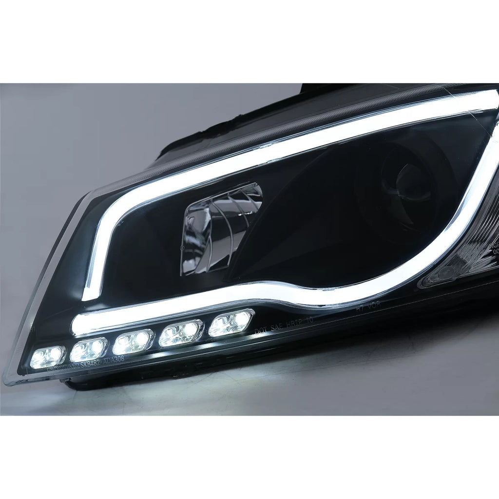 LED DRL fari anteriori per Audi A3 8P restyling hatchback Sportback (2008-2012) nero