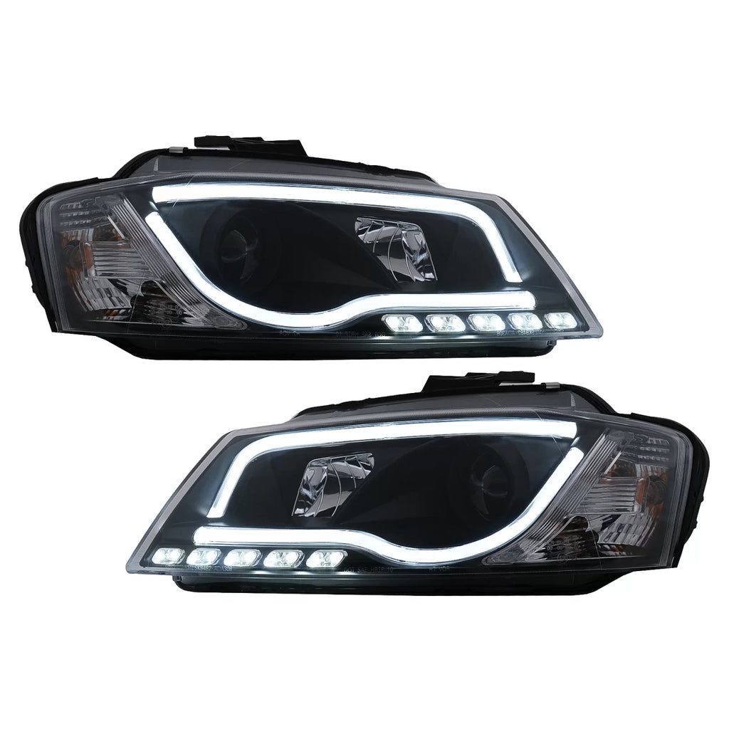 LED DRL fari anteriori per Audi A3 8P restyling hatchback Sportback (2008-2012) nero