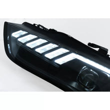 Carica l'immagine nel visualizzatore di Gallery, LED DRL fari anteriori per Audi A4 B8.5 restyling (2012-2015) Indicatori di direzione dinamici sequenziali nero