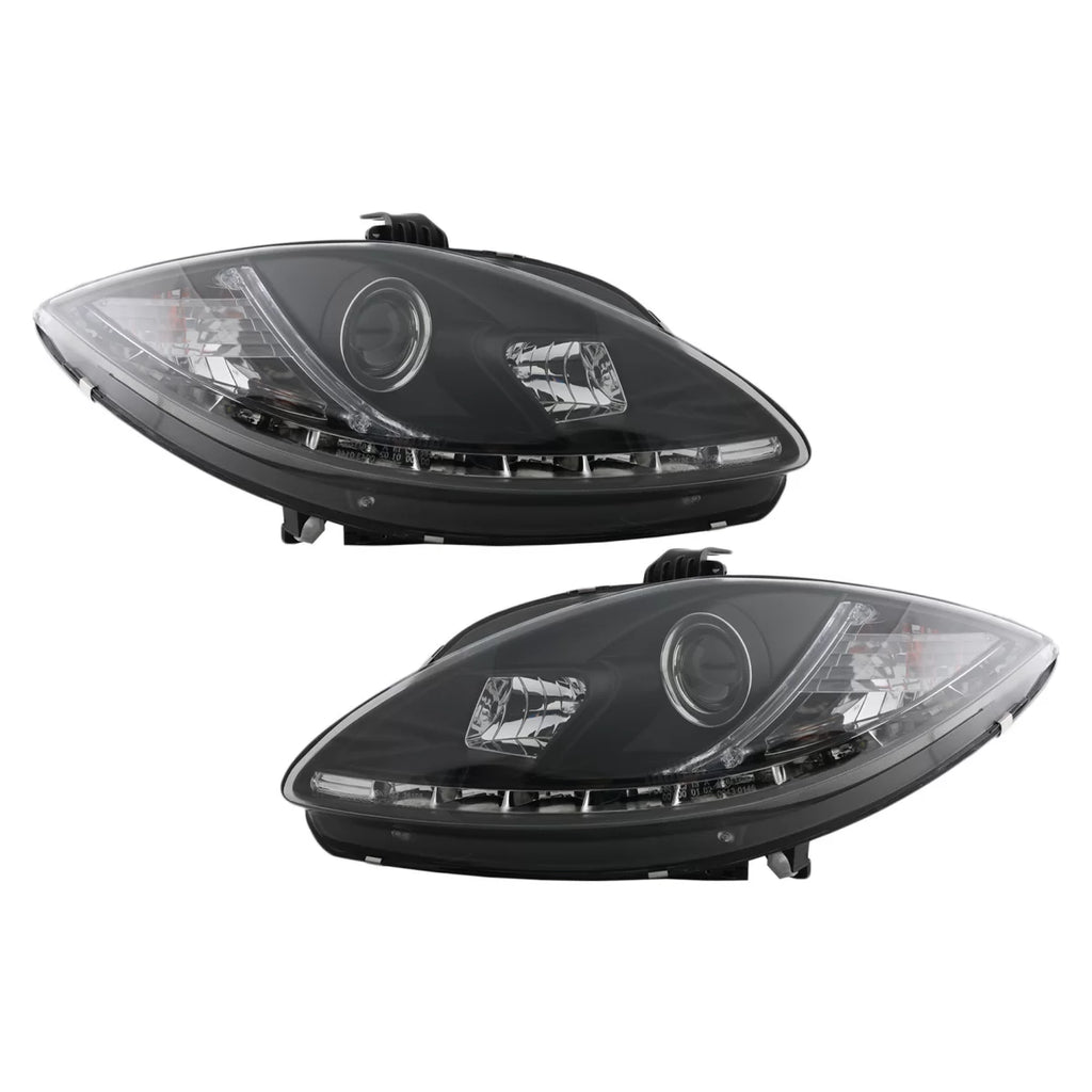 LED DRL fari anteriori per Seat Leon Altea Toledo (06.2005-2009) nero