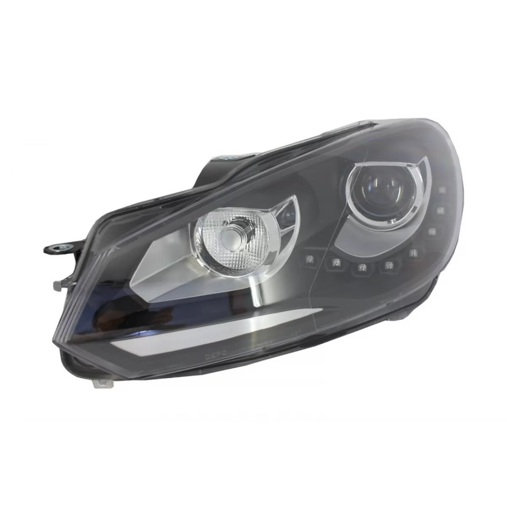 LED DRL fari anteriori per VW Golf 6 VI (10.2008-2012) nero