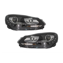LED DRL fari anteriori per VW Golf 6 VI (10.2008-2012) nero
