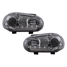 LED DRL fari anteriori per VW Golf IV 4 (09.1997-09.2003) cromato