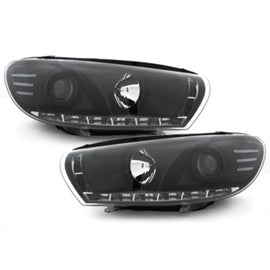 LED DRL fari anteriori per VW Scirocco (2008-04.2014) nero