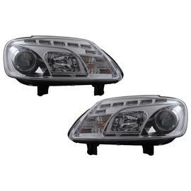 LED DRL fari anteriori per VW Touran 1T/ Caddy (02.2003-10.2006) cromato