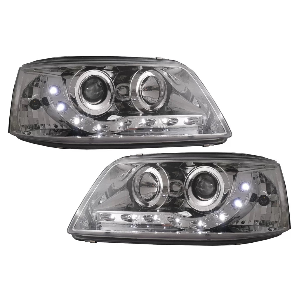 LED DRL fari anteriori per VW Transporter T5 (04.2003-08.2009) cromato