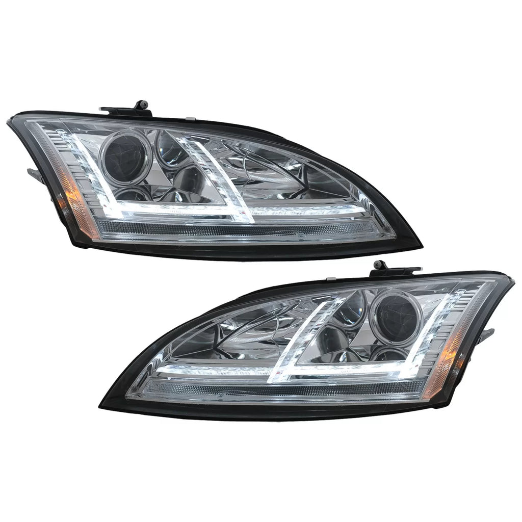 LED DRL xenon fari anteriori per Audi TT 8J (2006-2010) Indicatori di direzione dinamici sequenziali cromato