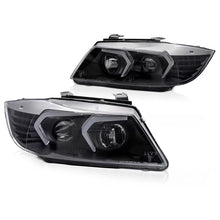 LED Set fari anteriori per BMW Serie 3 E90 berlina, E91 Touring 2005-2008 con nero base
