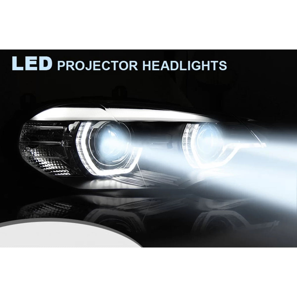 LED Set fari anteriori per BMW X5 E70 2007-2013 con di serie xenon, con AFS, nero base, sinistro e destro