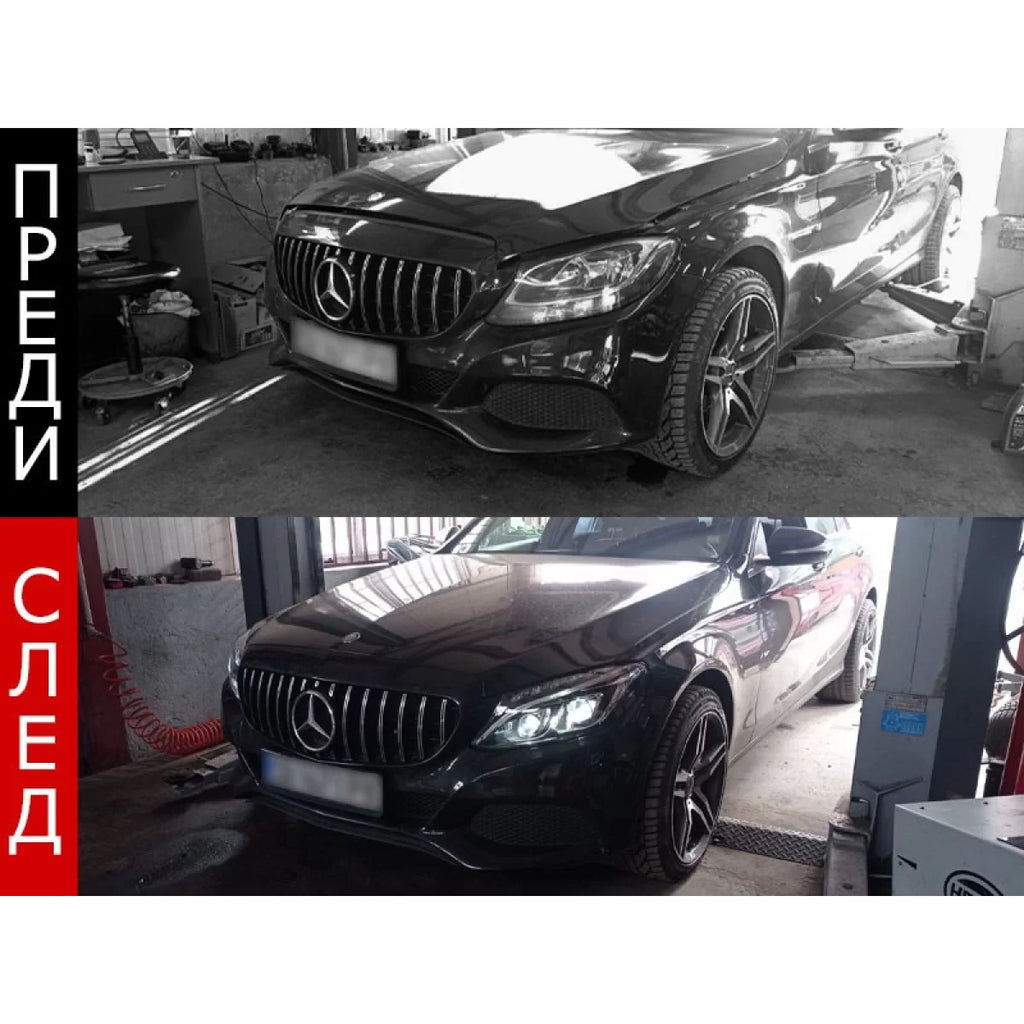 LED Set fari anteriori per Mercedes Classe C W205 2014-2018 con nero base, sinistro e destro