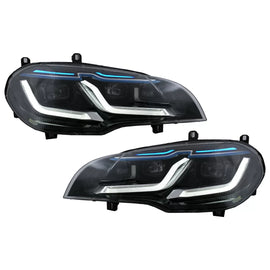 Fari anteriori LED per BMW X5 E70 (2007-2014) conversione da HID a LED nero
