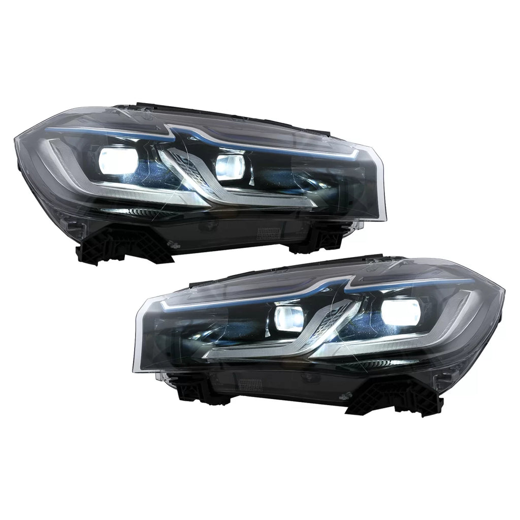 Fari anteriori LED per BMW X5 F15 (2013-2018) conversione da HID a LED nero