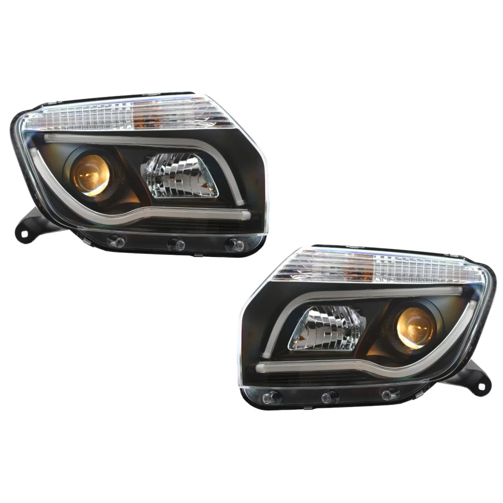 Fari anteriori LED per Dacia Duster I (2009-2014) a guida di luce Bar nero Edition