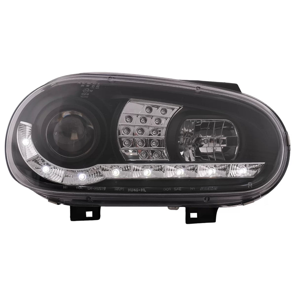 Fari anteriori LED luce diurna per VW Golf IV 4 Cabriolet hatchback Variant (09.1997-09.2003) nero