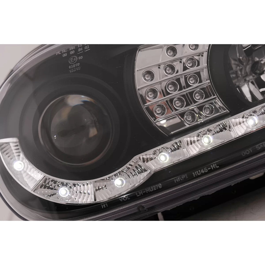 Fari anteriori LED luce diurna per VW Golf IV 4 Cabriolet hatchback Variant (09.1997-09.2003) nero