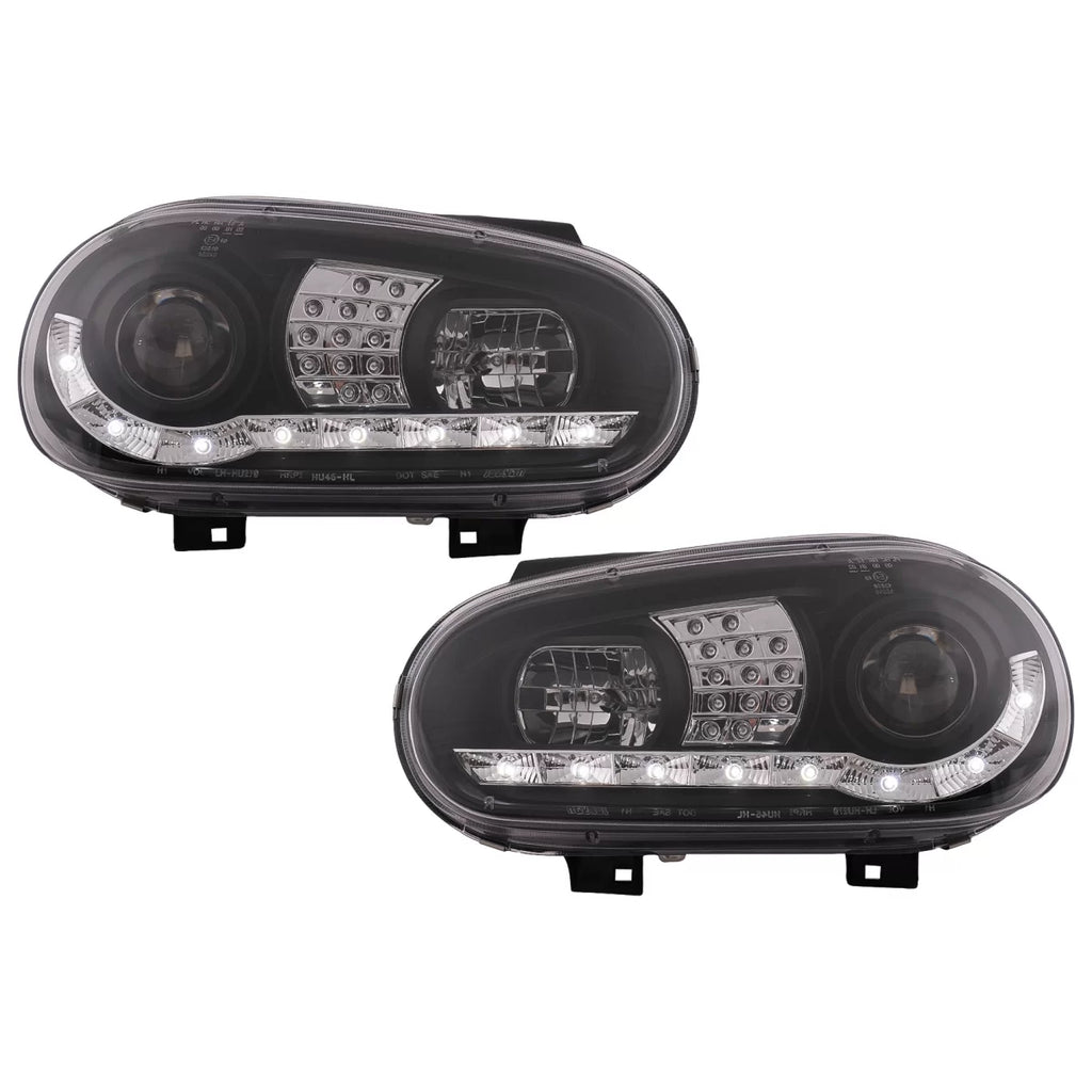 Fari anteriori LED luce diurna per VW Golf IV 4 Cabriolet hatchback Variant (09.1997-09.2003) nero