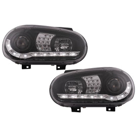 Fari anteriori LED luce diurna per VW Golf IV 4 Cabriolet hatchback Variant (09.1997-09.2003) nero
