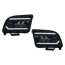 Fari anteriori LED per Ford Mustang V pre-restyling (2005-2009) nero dinamico sequenziale Indicatori di direzione