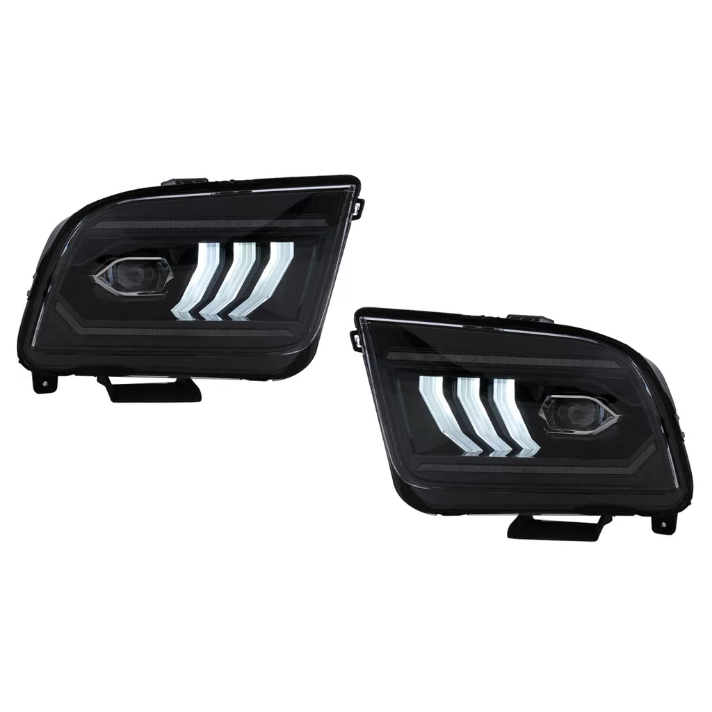 Fari anteriori LED per Ford Mustang V pre-restyling (2005-2009) nero dinamico sequenziale Indicatori di direzione
