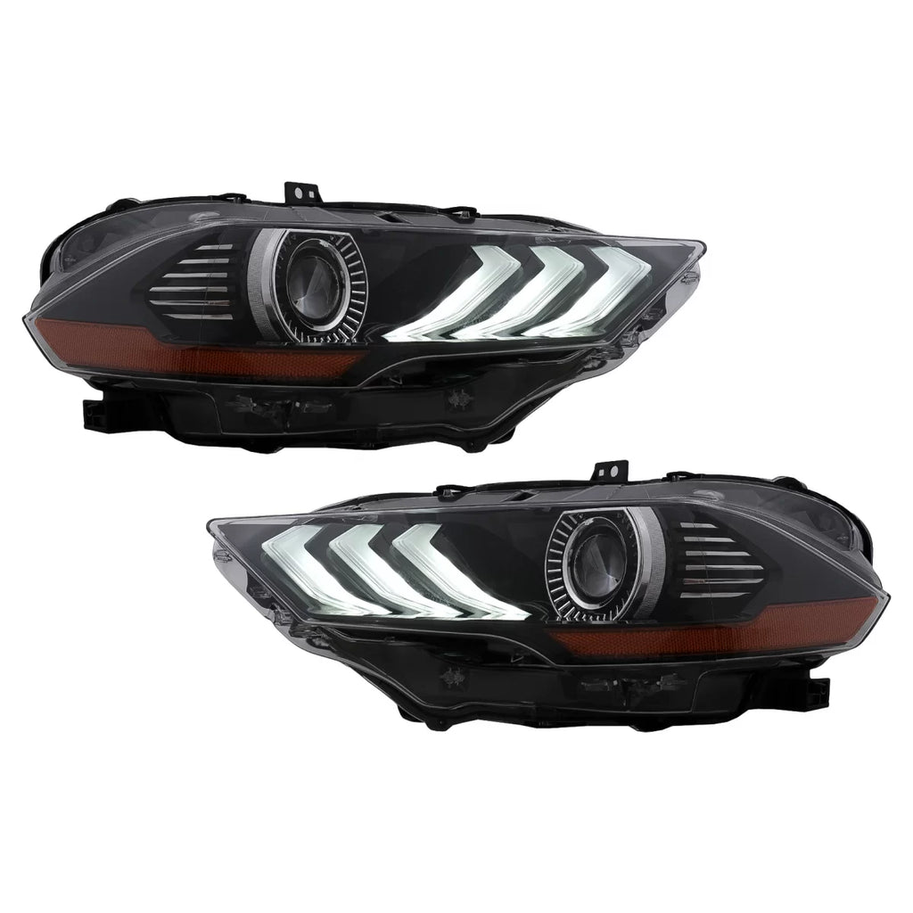 Fari anteriori LED per Ford Mustang VI restyling (2018-2022) nero dinamico Indicatori di direzione RGB DRL