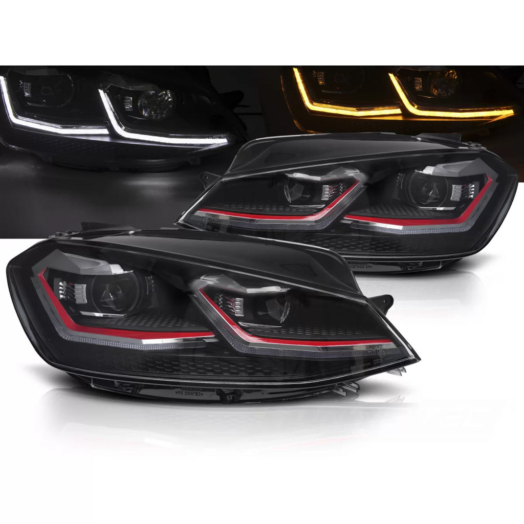 Fari anteriori LED rosso LED SEQ DRL compatibile VW GOLF VII 17-19