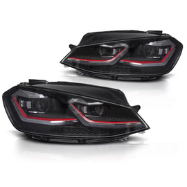 Fari anteriori LED rosso LED SEQ DRL compatibile VW GOLF VII 17-19