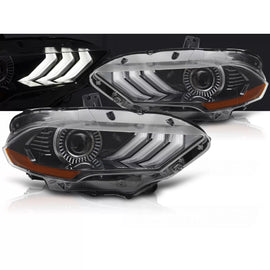 Fari anteriori LED RGB DRL nero compatibile FORD MUSTANG 18-21