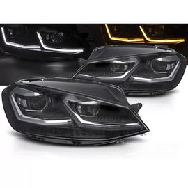Fari anteriori LED argento SEQ DRL compatibile VW GOLF VII 17-19