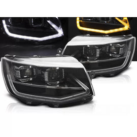Fari anteriori LED a guida di luce nero DRL SEQ compatibile VW T6 15-19