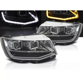 Fari anteriori LED a guida di luce cromato DRL SEQ compatibile VW T6 15-19
