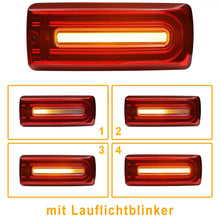 Carica l'immagine nel visualizzatore di Gallery, LED barra luminosa conversione Fanali posteriori rossi trasparente per Mercedes G modello W463 2000-2018