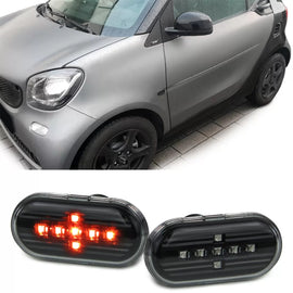 LED laterale freccia set trasparente vetro nero per Smart Fortwo 453 Coupe Cabrio da 2014
