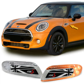LED laterale frecce Union Jack nero per Mini un Cooper S F55 F56 F57 2014-21