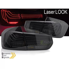Set fanali posteriori LED per BMW Serie 3 F30 berlina 2011-2018, con fumé base, sinistro e destro