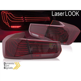 Set fanali posteriori LED per BMW Serie 3 F30 berlina 2011-2018, con rosso base, sinistro e destro