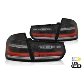 Set fanali posteriori LED per BMW Serie 3 F30 berlina 2011-2018, nero e rosso base, sinistro e destro