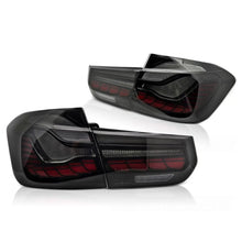 Set fanali posteriori LED per BMW Serie 3 F30 berlina 2011-2018, fumé base, sinistro e destro