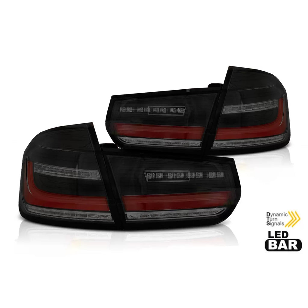 Set fanali posteriori LED per BMW Serie 3 F30 berlina 2011-2018, fumé nero, sinistro e destro