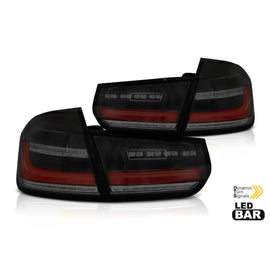 Set fanali posteriori LED per BMW Serie 3 F30 berlina 2011-2018, fumé nero, sinistro e destro