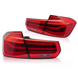 Set fanali posteriori LED per BMW Serie 3 F30 berlina 2011-2018, rosso base, sinistro e destro