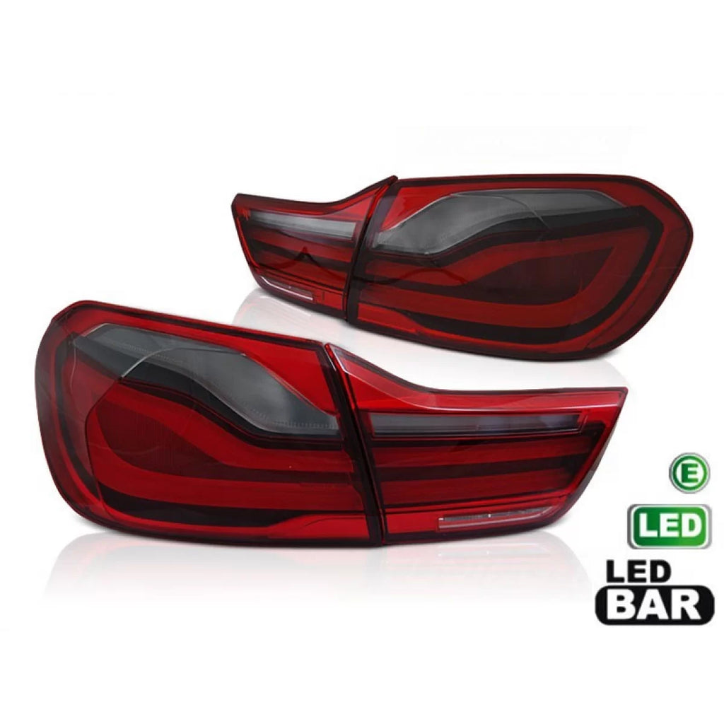 Set fanali posteriori LED per BMW Serie 4 F32 Coupe, F33 Cabriolet, F36 Gran Coupe 2013-2016, fumé, sinistro e destro