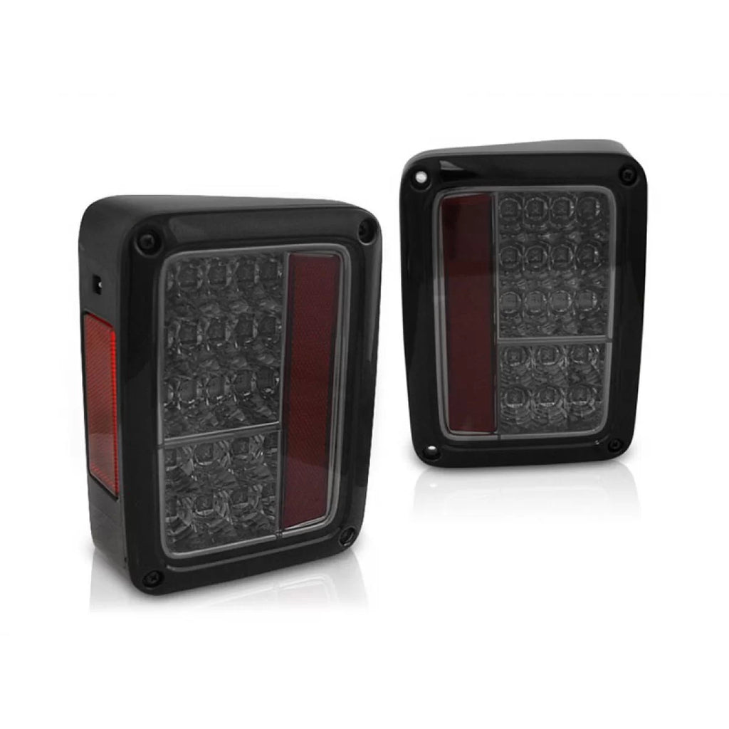 Set fanali posteriori LED per Jeep Wrangler JK 2007-2018, fumé base, sinistro e destro