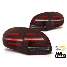 Set fanali posteriori LED per Porsche Cayenne 2010-2015, rosso fumé base, sinistro e destro