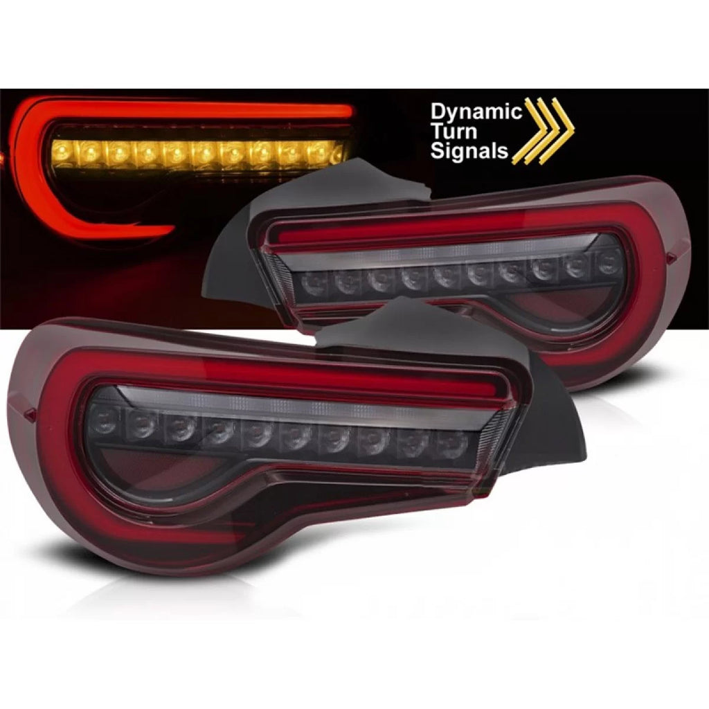 Set fanali posteriori LED per Toyota GT86 2012-2021, rosso fumé base, sinistro e destro