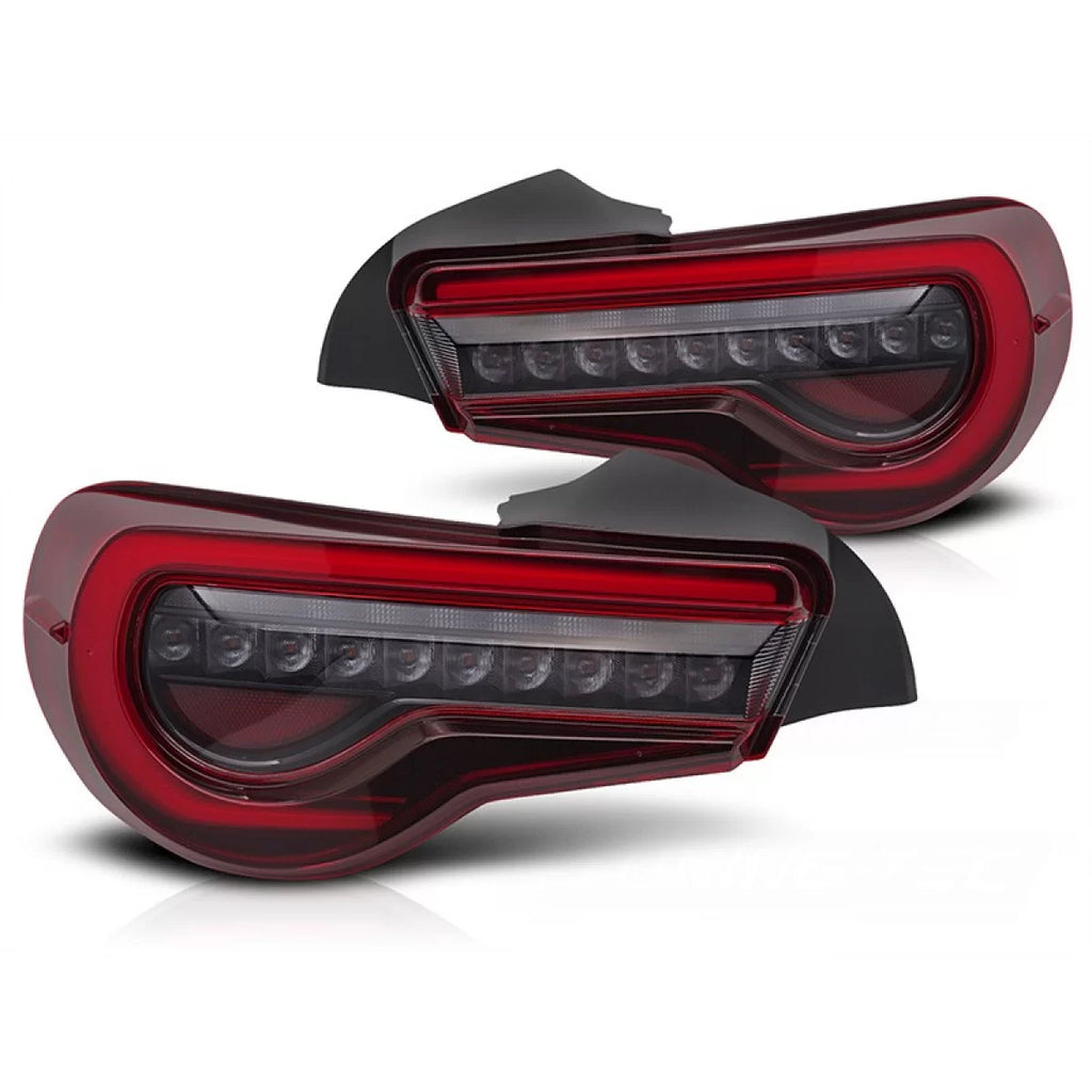 Set fanali posteriori LED per Toyota GT86 2012-2021, rosso fumé base, sinistro e destro