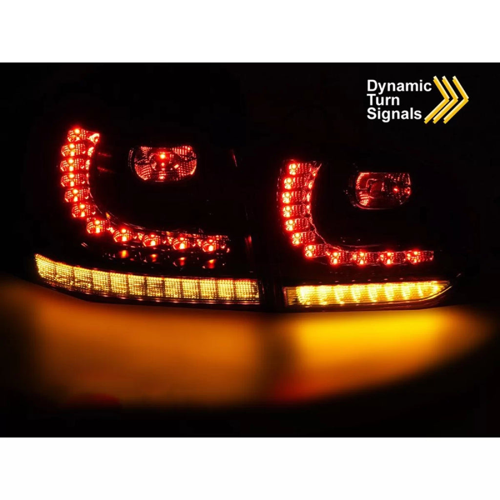 Set fanali posteriori LED per Volkswagen Golf VI hatchback 2008-2013, rosso fumé base, sinistro e destro